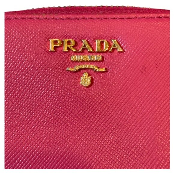 Authentic Prada Saffiano Leather Zip Coin Wallet | Pink - Picture 7 of 7